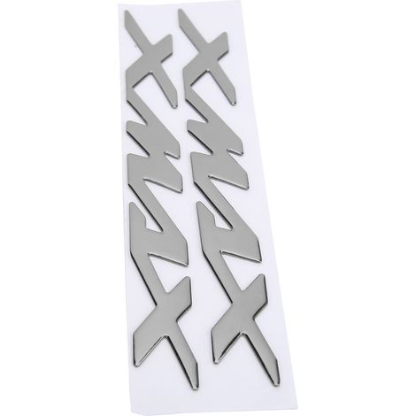 Paire d'autocollants d'emblème 3D pour moto XMAX 125 250 400 (Argent) (1/5)