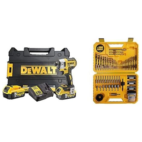 Visseuse à Chocs Brushless 18V Li-Ion 5Ah - Visseuse Électrique sans Fil avec Coffret, 2 Batteries/Chargeur - 3 Vitesses (0-1000/2800/3250tr/min) (1/5)