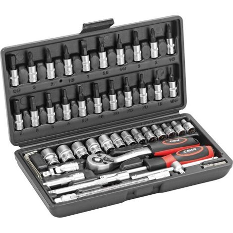 Cimco Set de clé à douilles 45 pièces noir acier