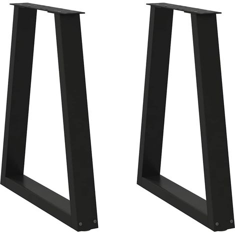 Coffee Table Leg  Set of 2  Black  Powder-coated steel  60 cm x 72 cm vidaXL