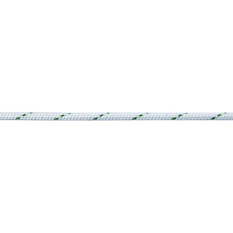Corda in poliestere Ø 5 mm. bianco con segnalino verde 80 mt.