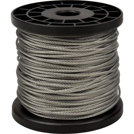 Metal Cable, 2 mm x 60 m Stainless Steel Cable Hanging Wire, Galvanized Stainless Steel Rope for Hanging Photo Frame, Cable Railing, Dogs. Can Hold Up to 380 LB (1/5)