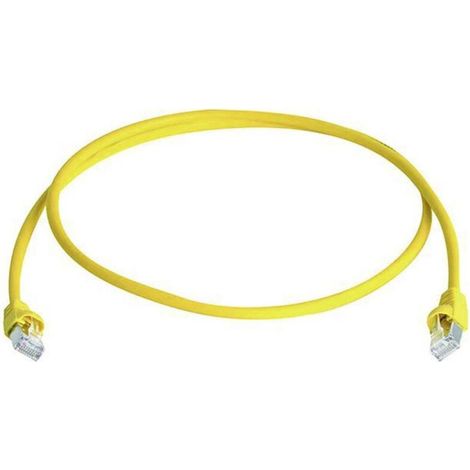 Câble de raccordement réseau informatique RJ45 100008032 CAT 6a S/FTP jaune 0.25 m S372631 (1/2)