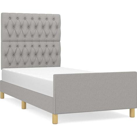 Maison Exclusive - Bettgestell ohne Matratze Hellgrau 100x200 cm (1/5)