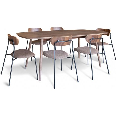 Ensemble table rectangulaire et 6 chaises, CALLAO (1/5)