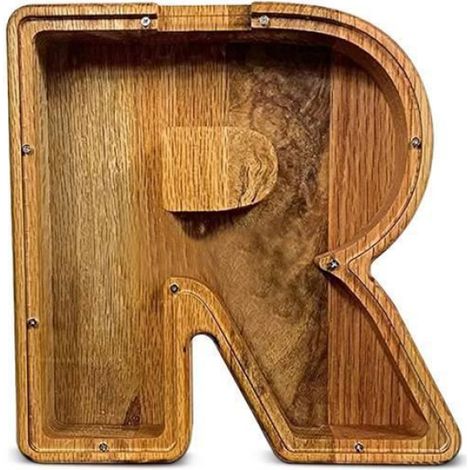 Tirelire en bois - - Lettre R - Décorative - Mixte - Chambre enfant