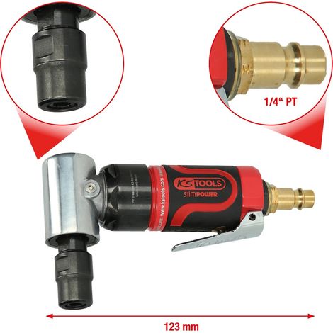 KS Tools SlimPOWER Mini-Druckluft-Winkelstabschleifer, 19.000 U/min