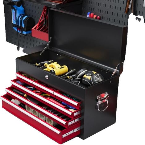 Organizador de herramientas, acero con recubrimiento en polvo, 60x26x34 cm, 6 cajones, capacidad de carga de 50 kg, mecanismo con cerradura. (1/5)