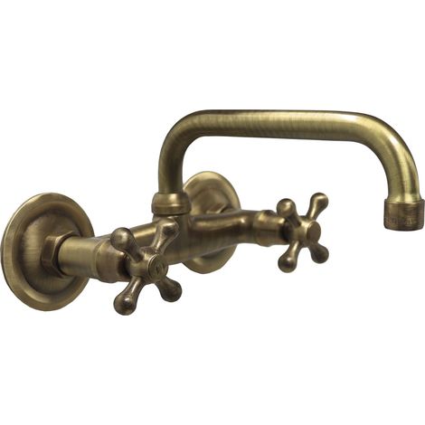 Gruppo lavello modello 403 miscelatore per lavandino vasca fontana da giardino in ottone brunito