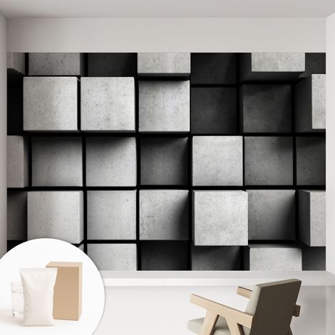 Carta Da Parati - Fotomurale In Vlies - per Decorazione pareti - Per La Cucina Camera Da Letto Per La Soggiorno cubi geometrici 152x104 cm (1/5)