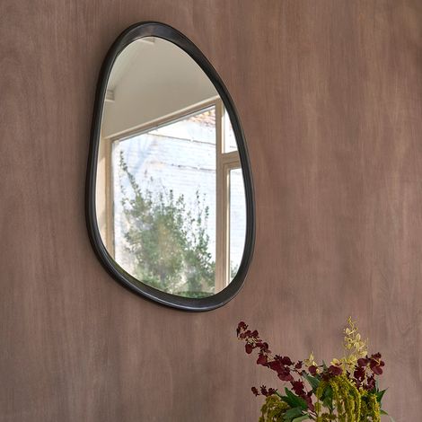 Miroir organique en bois massif 90x60 cm