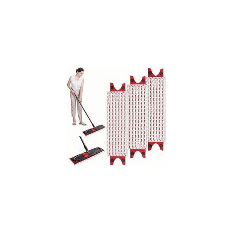 Lot de 3 Recharges de Balai Serpillière en Microfibre Têtes Extra Larges Lavables en Machine Réutilisables pour Nettoyage Complet des Sols