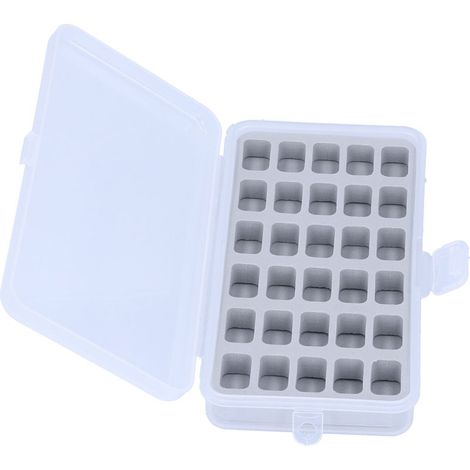 Boîte de rangement pour bobines, boîtier plastique transparent 30 alvéoles, bobines vides pour couture et loisirs créatifs (1/5)