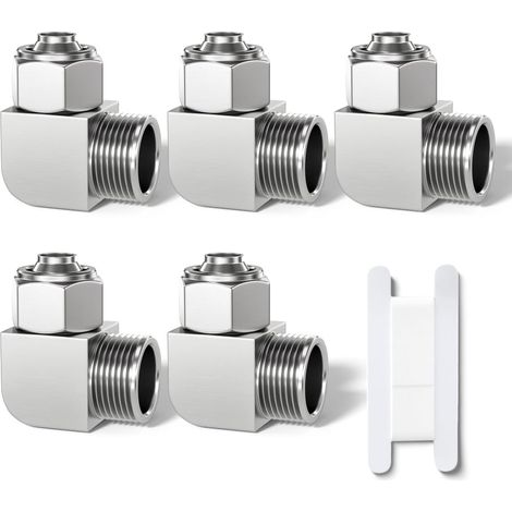 5 Pcs 6mm Tube OD x 1/8" filetage mâle BSP 90 degrés coude pression pour verrouiller Tube écrou connecter raccord pneumatique,KPL6-01 adaptateur de ligne d’air rapide (1/5)