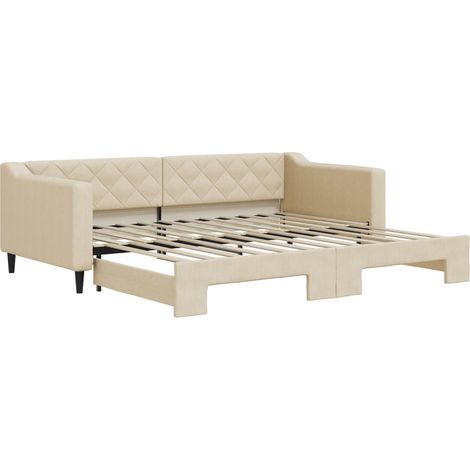 Maison Exclusive - Tagesbett Ausziehbar Creme 90x200 cm Stoff