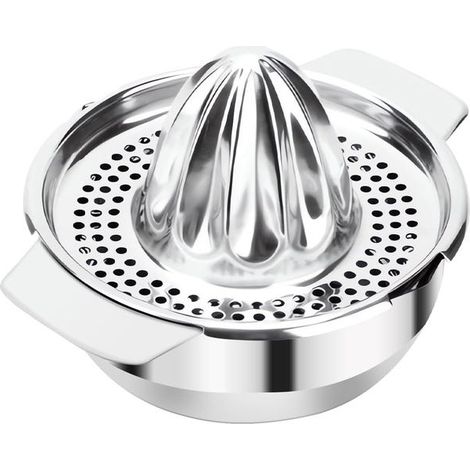 Exprimidor manual de cítricos de acero inoxidable, exprimidor de limones portátil, prensado rotatorio de frutas verdes y cítricos (1/5)