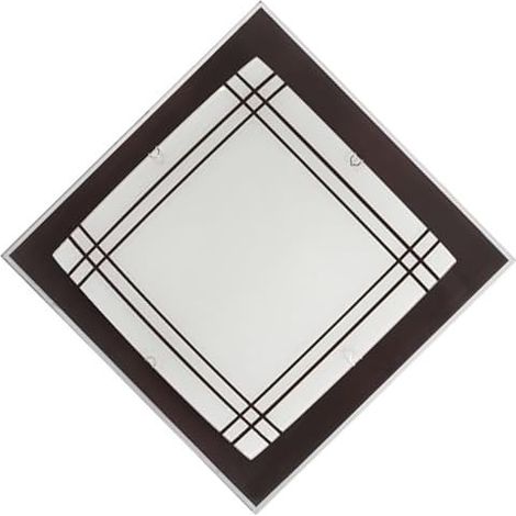 Plafonnier carré 32 x 32 x 6 cm, type E27, finition wengé, éclairage décoratif pour l'intérieur et les espaces de travail.