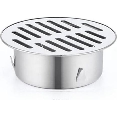 Round Stainless Steel Floor Drain, Drip Grate, Anti-Clogging Filter, Household Tools for Balcony, Courtyard, Floor Drain for Roof, Terrace, Outdoor Garden (ø90 mm) (1/5)