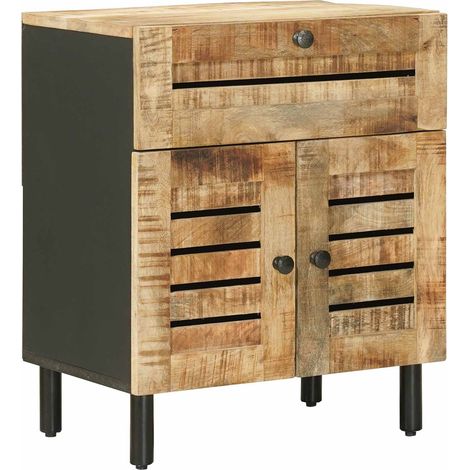 Mesita de Noche Natural 50 x 33 x 60 cm Madera de mango maciza vidaXL (1/5)