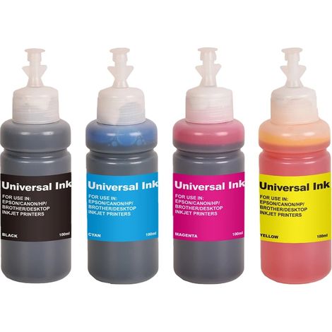 Tinta universal, 100 ml, compatible con varias marcas de impresoras, 1 juego. (1/2)