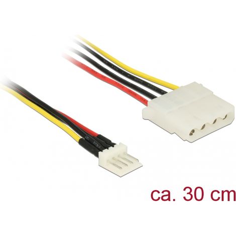 Delock Cable de alimentaciÃ³n para disquete de 4 pines macho  Molex hembra de 4 pines y 30 cm