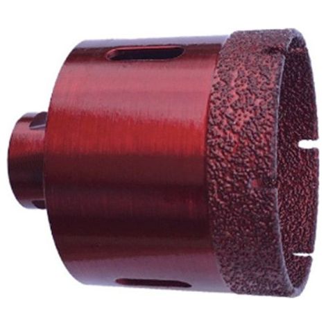 Diamwood Trépan diamanté à sec avec haute performance pour carrelage - 75 mm - 76 mm x 75 mm x 15 mm - Épaisseur 15 mm - Denture adaptée pour grès cérame, granit, pierre naturelle - Pour meuleuse M14 (1/2)