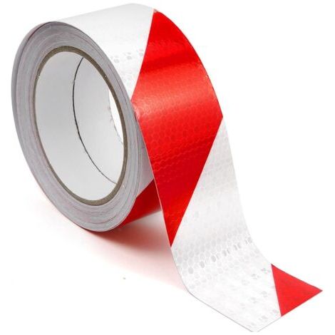 Bande Réfléchissante Autocollante 10m x 5cm Ruban Réfléchissant Rouge et Blanc Imperméable Ruban d'Avertissement pour Véhicules Vélos Extérieur Voitures (1/5)