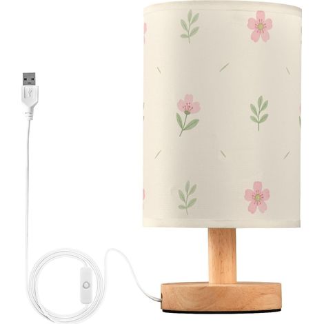 Lampes LED vintage à motif floral rose pour décoration de table (1/5)