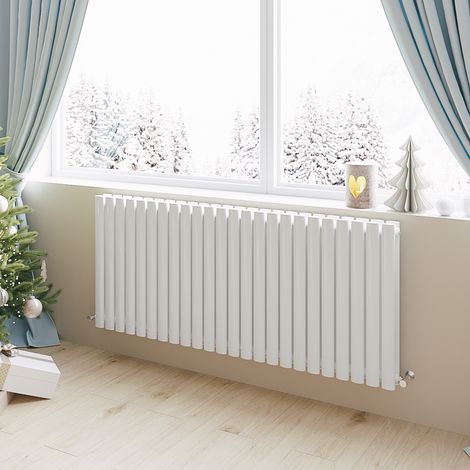 Acezanble Horizontal Oval Column Radiator Central Heating Rad 600x1416mm Double White (1/5)