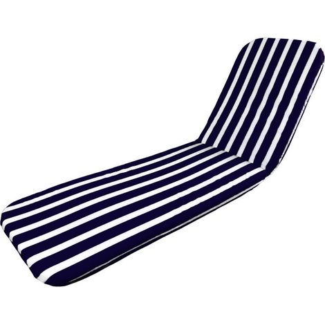 Cuscino per lettino da spiaggia Blu Bianco 185x55x2,5 cm