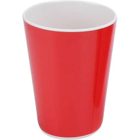 Lot de 4 tasses à eau en imitation céramique rouge, idéales pour le bureau, la maison, le bar et le restaurant. (1/5)