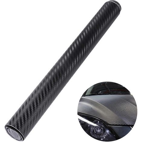 Rouleau d'autocollant en fibre de carbone 3D à faire soi-même pour la décoration de voiture ou de véhicule, 30 x 127 cm (noir)-30X127cm-Black (1/2)