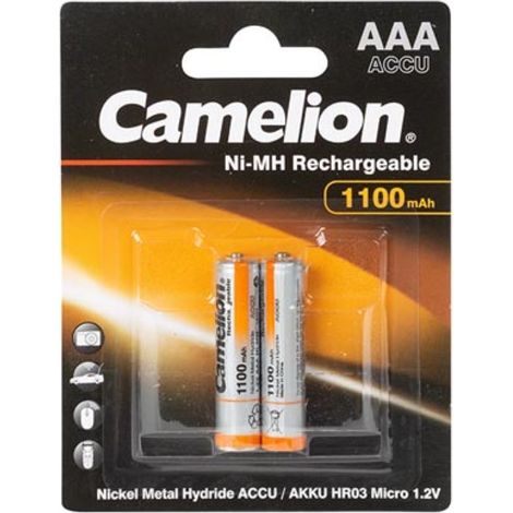Piles rechargeables CAMELION Micro, NiMH, 1100mAh, 2 pièces (1/2)