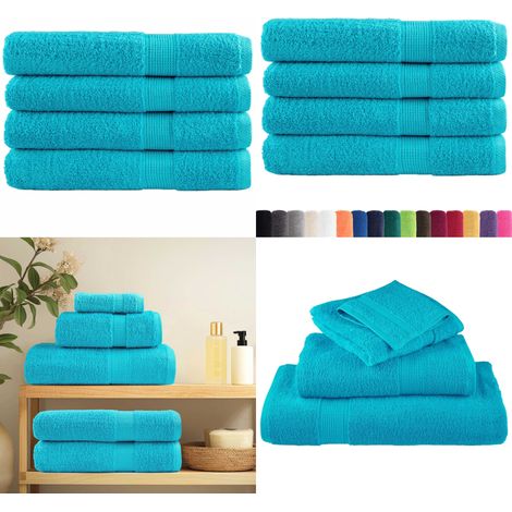 Premium-Saunatücher SOLUND 4 Stk. Türkis 80x200 cm 600 g/m² - Saunatücher - Handtücher - Badeset - Wellness - Türkise Handtücher - Home & Living (1/5)