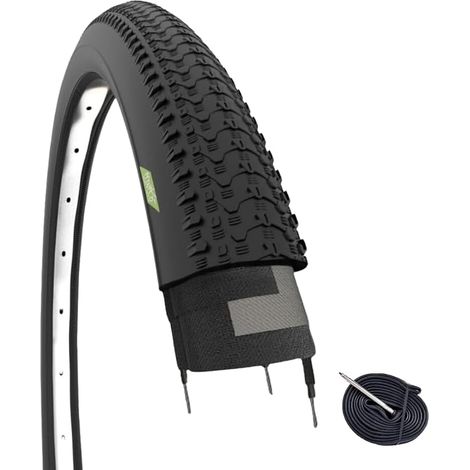 PNEU VÃ‰LO 27,5 x 2,10 (54-584) + CHAMBRE Ã€ AIR AVEC VALVE FRANÃ‡AISE VÃ‰LO MONTAGNE, ROUTE, HOMME, OFF-ROAD, SENTIER (1/4)