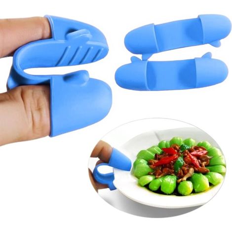 paio di mini guanti da cucina in silicone resistenti al calore, al freddo, allo sporco e agli infortuni strumento versatile utilizzabile come supporto per pentole, pinza per antipasti e separatore per