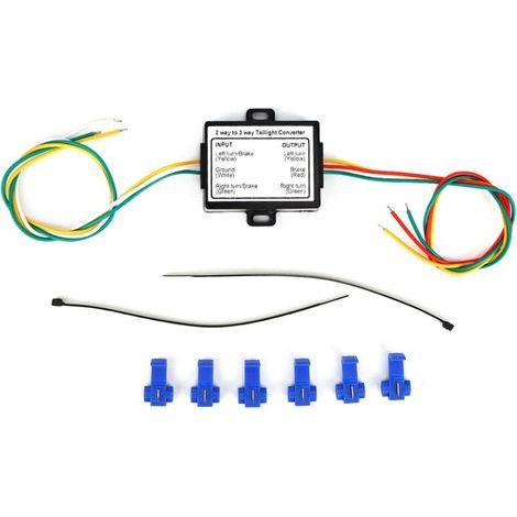 Adaptateur électrique pour remorque – Raccord 2 fils vers 3 fils, épissure facile, norme américaine, câblage fiable (1/5)
