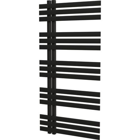 Schulte Design-Heizkörper IGNIS, 120 x 60 cm, Strukturschwarz, seitlich versetzter Mittelanschluss (1/2)