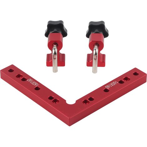 Serre-joint d'ébéniste 90°, étau d'angle en L, fixation auxiliaire de positionnement, pince à panneau 160 mm (1/5)