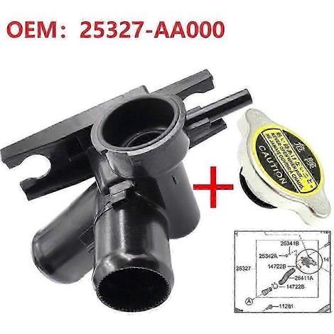 Boîtier de thermostat, goulot de remplissage de liquide de refroidissement et bouchon de radiateur 25327-AA000 pour N 2022-2023 (1/2)