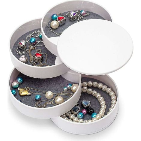 MUMU Small White Jewelry Organizer Earring Holder for Women (1/4)