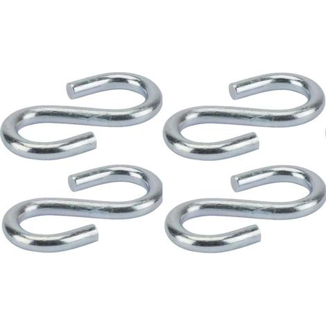 4x Crochet en S acier inoxydable diamètre 4mm Universel Fixation Corde Cuisine Vaisselle Mural Rideau Inox Suspendre Ustensile (1/2)