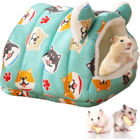 HOXILEELEO - 19x19CM Lit pour Lapin et Cochon d'Inde - Maison Chaude pour Petits Animaux-Niche pour Lapins Nains,Chinchillas,Hamsters (Chiens) (1/5)