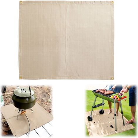Tapis de barbecue ignifuge 46 x 44 cm - protection de sol en fibre de verre (1/5)