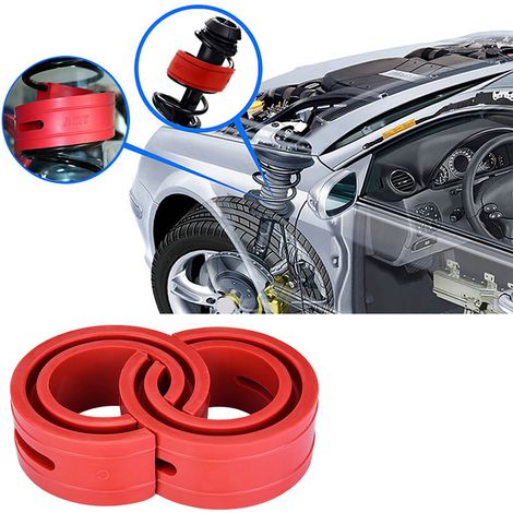 Amortisseur de Choc Rouge pour Voiture - 2 Pièces Butée de Ressort Pare-Chocs Coussin Type C (1/5)