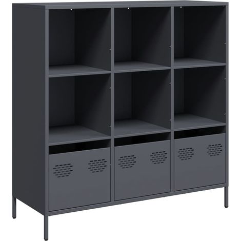 Maison Exclusive - Aparador acero gris antracita 101,5x39x103,5 c