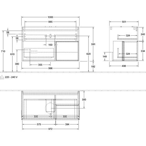 Villeroy & Boch FA22HGHJ Meuble sous-lavabo Finion FA2