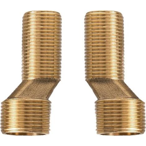 2 pièce Adaptateur de robinet de douche avec bras pivotant, connecteur en laiton de 3/4" à 1/2" pour robinets de salle de bain (1/5)