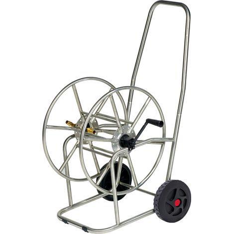 Carrello Avvolgitubo Manuale con Ruote 80 mt Tubo Ø3/4” in Acciaio Inox Agrati