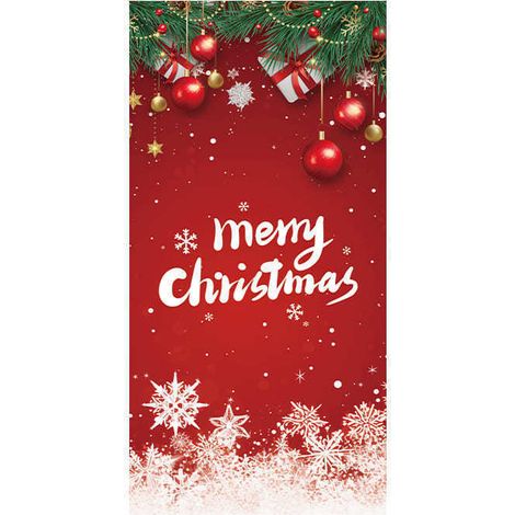 Décoration de porte de Noël, autocollant de porte, tissu décoratif à suspendre, toile de fond pour décoration de fête, décoration de porte de chambre - 90 x 180 cm (perforé + ruban) - 22